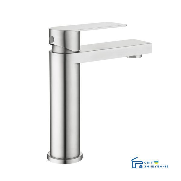 Змішувач для раковини низький Lidz Nexus 001F (k35) LDNEX001FNKS49184 Nickel SD00055308 фото