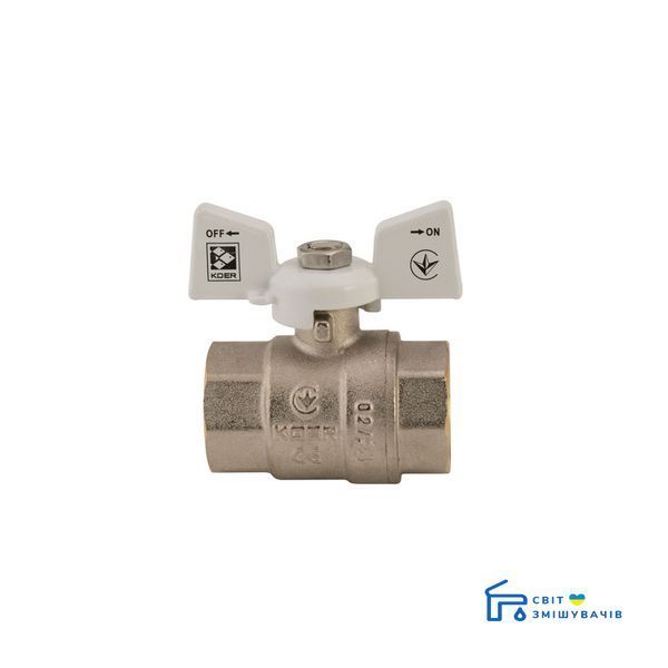 Кран кульовий KOER 3/4" ГДБ (KR.217.W) білий (KR0179) KR0179 фото