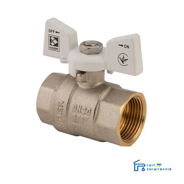Кран кульовий KOER 3/4" ГДБ (KR.217.W) білий (KR0179) KR0179 фото