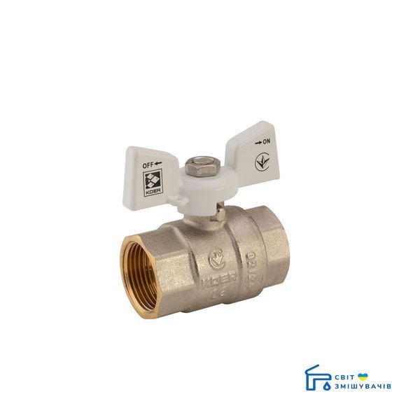Кран кульовий KOER 3/4" ГДБ (KR.217.W) білий (KR0179) KR0179 фото