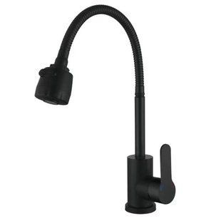 Смеситель для кухни ZERIX DAX-011 BLACK REFLECTOR с нерж. стали SUS304 (цв. черный) (ZX4822) ZX4822 фото