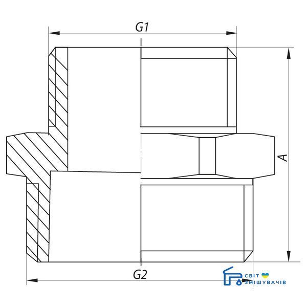 Ніпель редукційний 3/4"x1-1/2" KOER KF.N0816 (KF0043) KF0043 фото