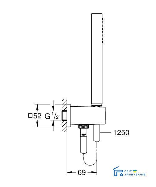 Душевой набор с держателем для скрытого монтажа Grohe Euphoria Cube (26405000) 26405000 фото