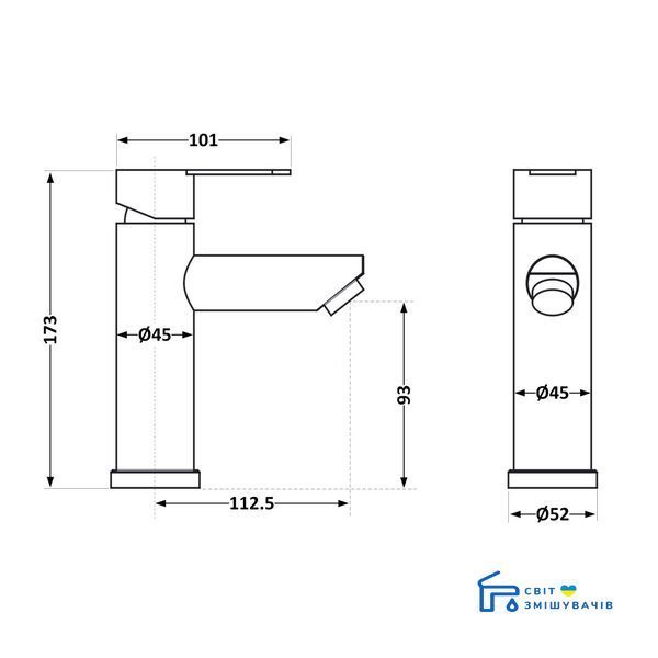Смеситель для раковины Brinex Pure 001F низкий Gunmetal Black BRIPUR001FGRP SD00053171 фото
