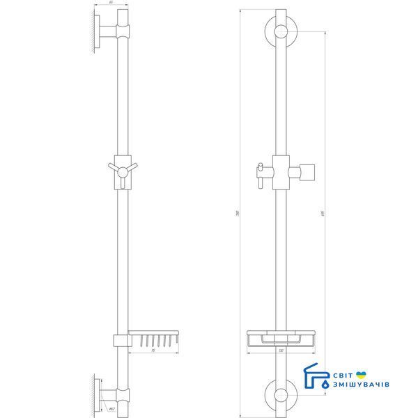 Душова стійка Globus Lux BT-1107-BB 22026gser фото