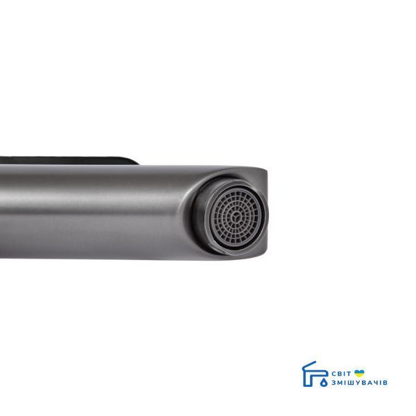 Смеситель для раковины Brinex Pure 001F низкий Gunmetal Black BRIPUR001FGRP SD00053171 фото