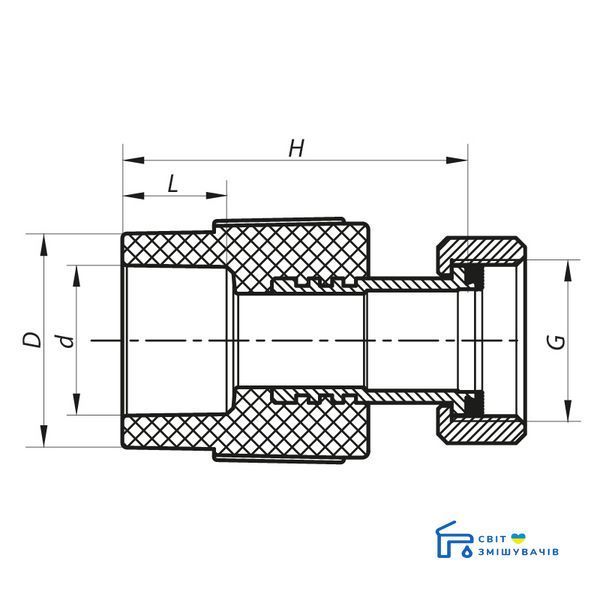 Муфта с накидной гайкой 20x1/2F PPR KOER K0141.PRO (KP0178) KP0178 фото