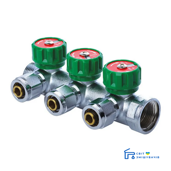 Колектор вентильний з фітингом KOER KR.1122-3 1&rdquo;x3 WAYS (KR2654) KR2654 фото