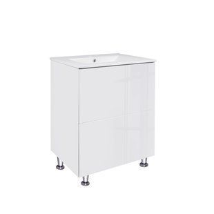 Комплект Qtap Tern 600х725х437 White тумба підлогова + раковина врізна QT1771TNL6013060CW SD00045094 фото