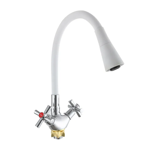 Смеситель для кухни с силиконовым изливом Zerix TLT 722 Reflector White (цвет излива белый) (ZX5991 ZX5991 фото