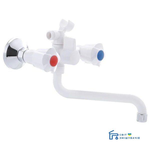 Смеситель для ванны без шланга и лейки Белый Amax-142 Plamix PM0584 PM0584 фото
