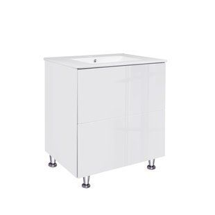 Комплект Qtap Tern 700х725х437 White тумба для підлоги + раковина врізна QT1771TNL7013070CW SD00045095 фото
