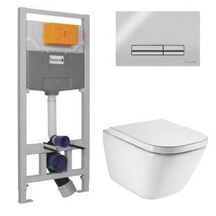 VILLEROY & BOCH 4694HR01+i8120 Комплект: ARCHITECTURA Directflush унітаз підвісний 37*53см в кому з сид Slow closing 4694HR01 + IMPRESE комплект інсталяції 3в1 4694HR01+i8120 фото
