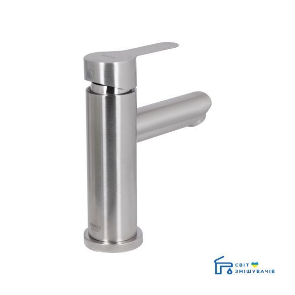 Змішувач для раковини Brinex Pure 001F низький Nickel BRIPUR001FNKL SD00053172 фото