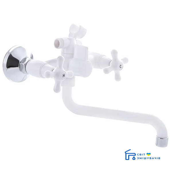 Смеситель для ванны без шланга и лейки Белый Amax-142 Plamix PM0585 PM0585 фото