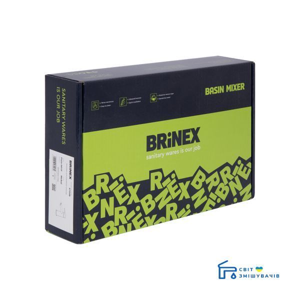Змішувач для раковини Brinex Pure 001F низький Nickel BRIPUR001FNKL SD00053172 фото