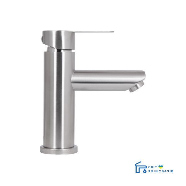 Змішувач для раковини Brinex Pure 001F низький Nickel BRIPUR001FNKL SD00053172 фото
